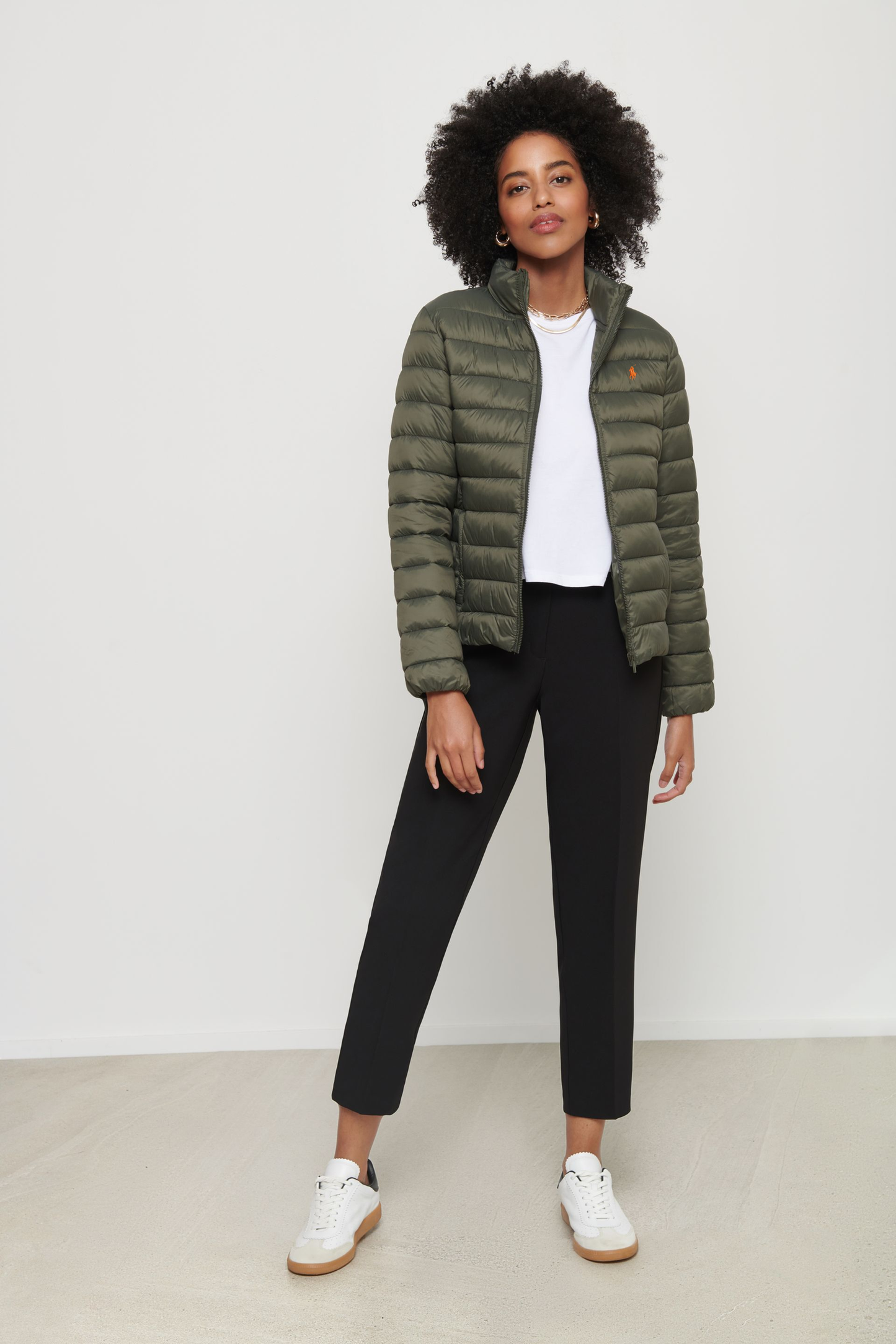 R.l Puffer Jacket Full Sleeves (Small Pony) Olive - W