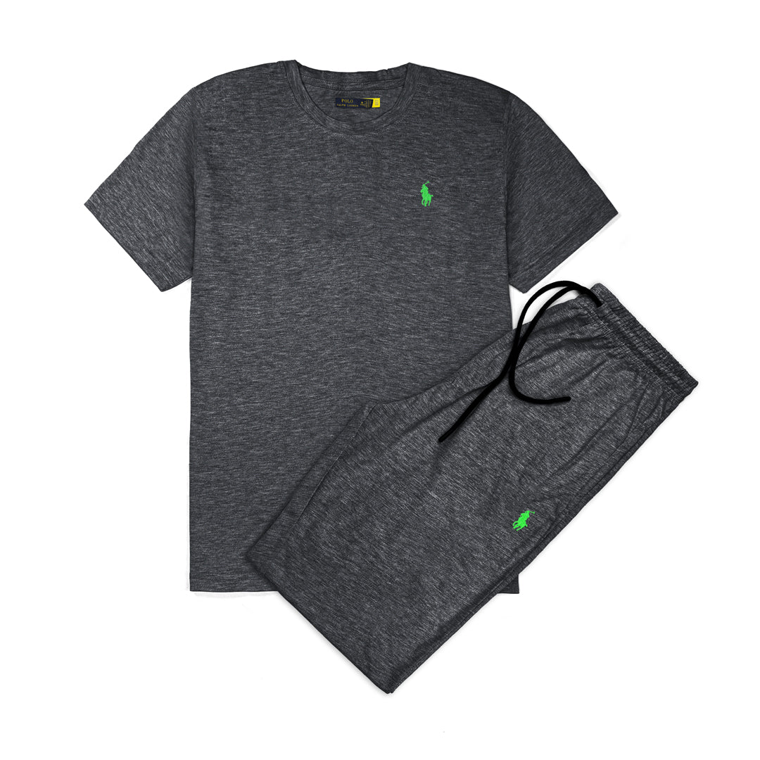RL Premium Cotton Tracksuit (Charcoal Grey) (Shirt & Trouser)