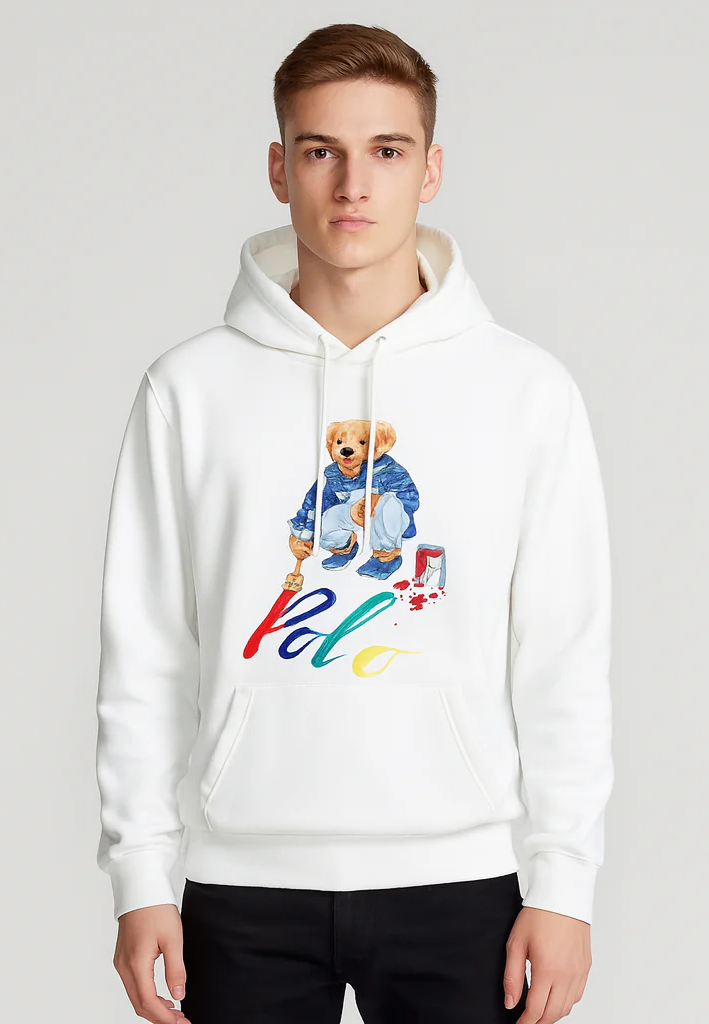 Premium Cotton Fleece Hoodie 13 (White)