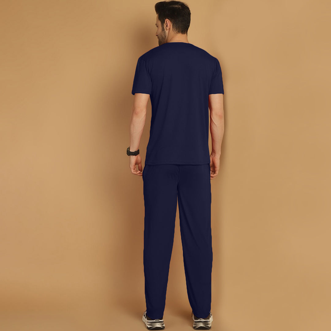 T.M.H Premium Cotton Tracksuit (Blue) (Shirt & Trouser)