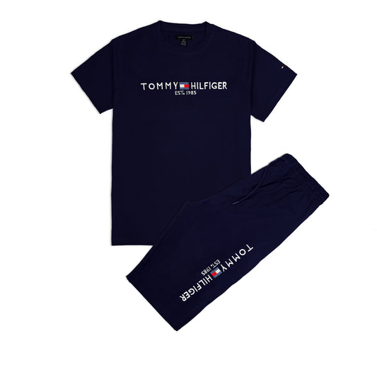 T.M.H Premium Cotton Tracksuit (Blue) (Shirt & Trouser)