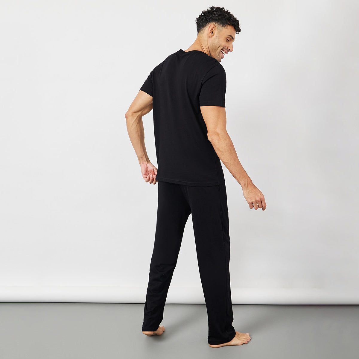 T.M.H Premium Cotton Tracksuit (Black) (Shirt & Trouser)