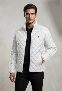 Rl Puffer Jacket Full Sleeves (Diamond Cut) (Small Pony) White