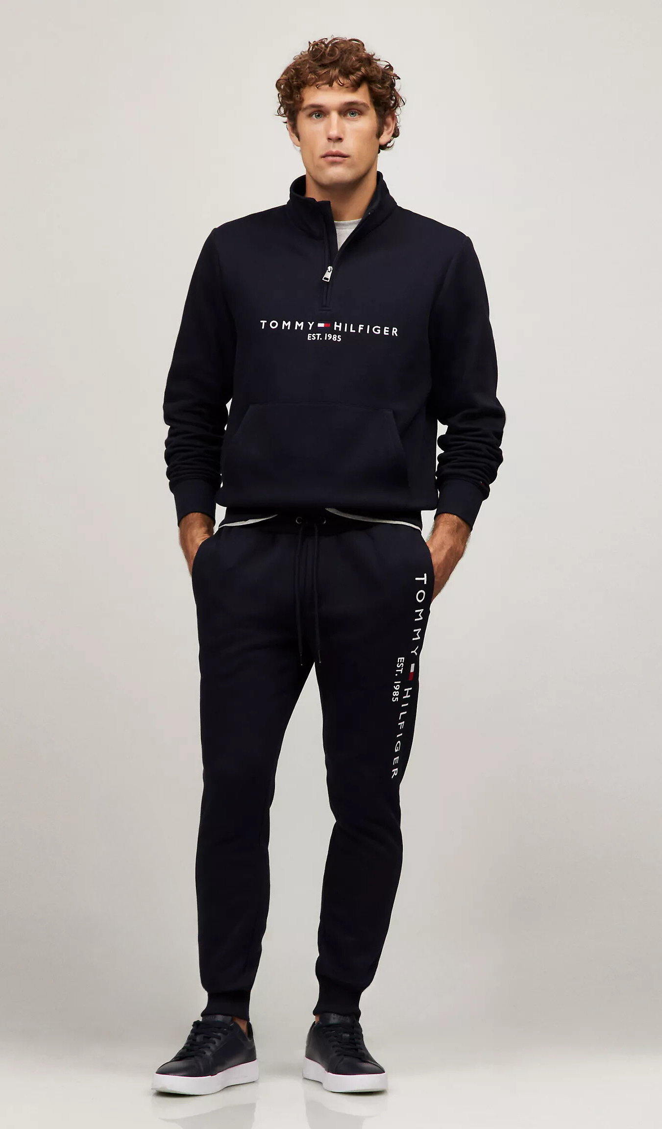 T.M.H Premium Cotton Fleece Tracksuit (Navy Blue)