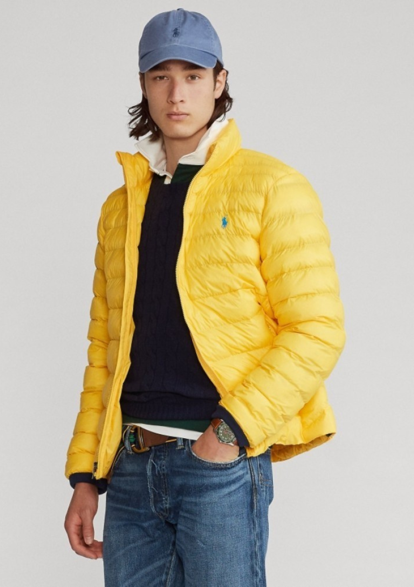 Rl Puffer Jacket Full Sleeves (Small Pony) Yellow (Pre Order)