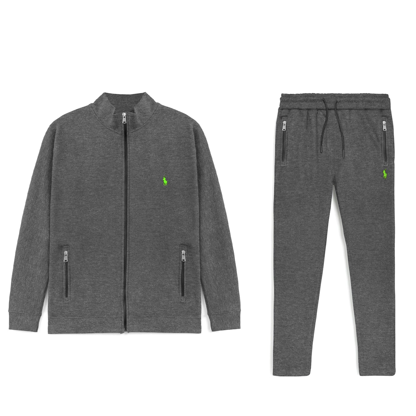 R.L Premium Small Pony Cotton Fleece Tracksuit (Charcoal)