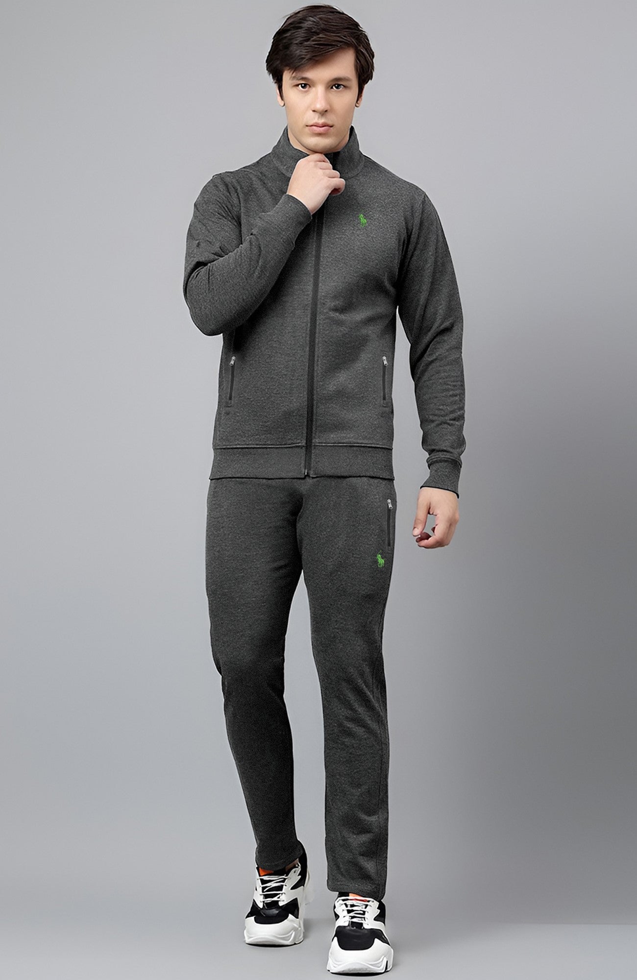 R.L Premium Small Pony Cotton Fleece Tracksuit (Charcoal)