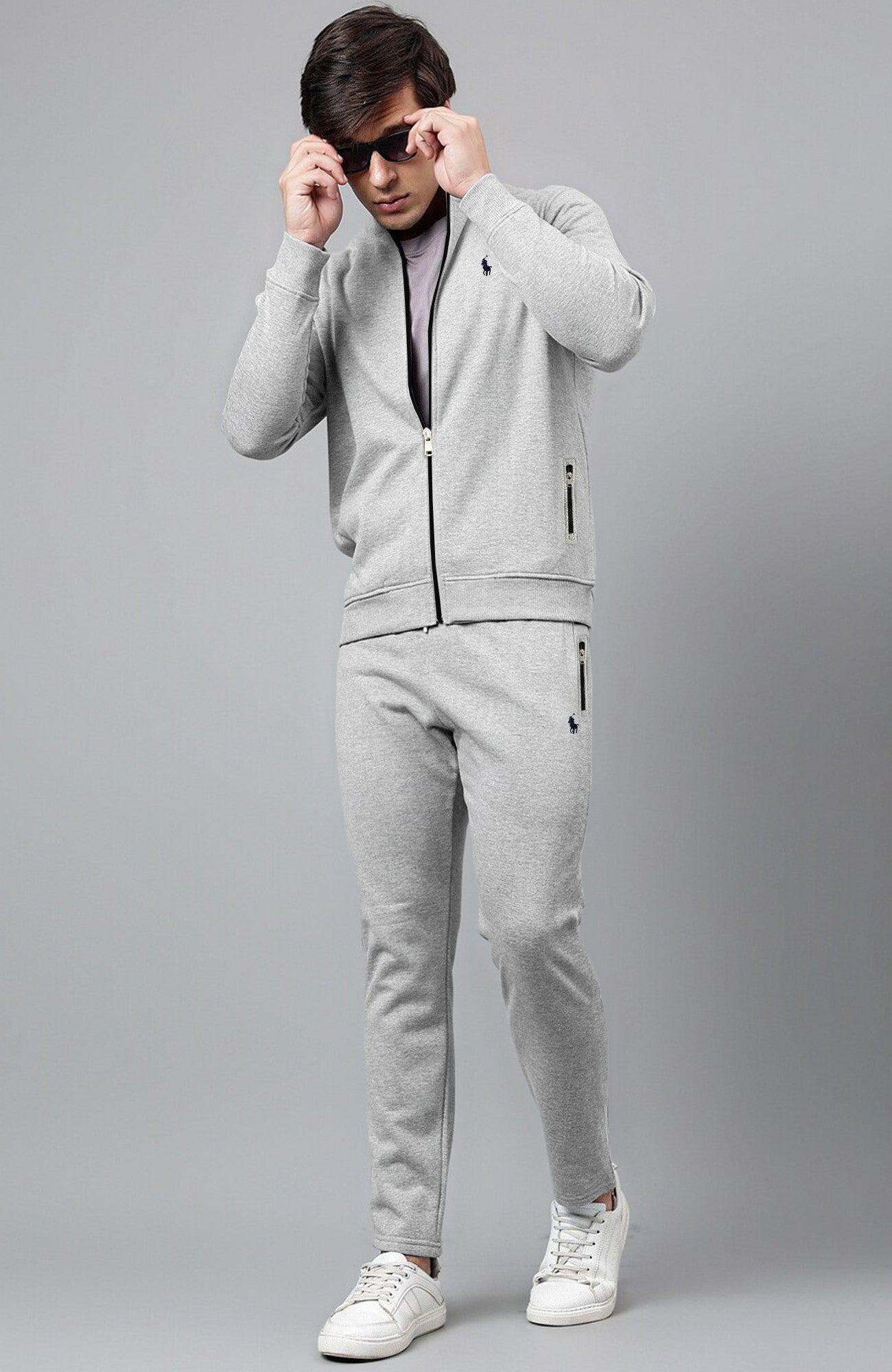 R.L Premium Small Pony Cotton Fleece Tracksuit (H.Grey)