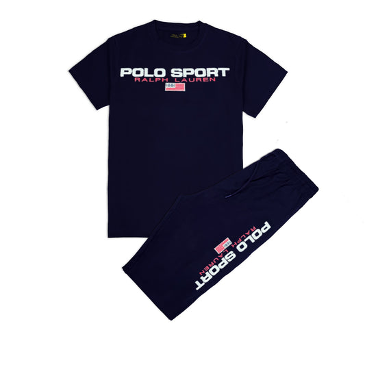 RL P Sport Premium Cotton Tracksuit (Blue) (Shirt & Trouser)