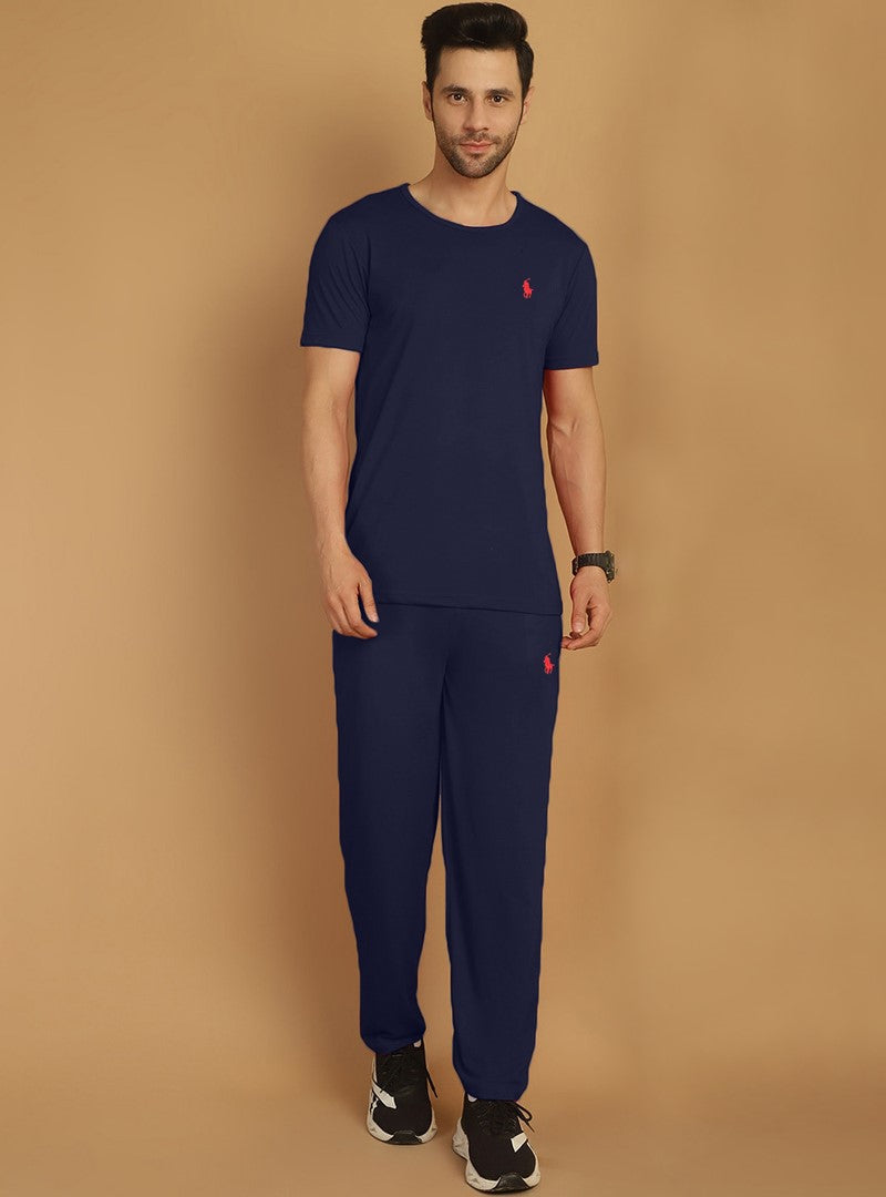 RL Premium Cotton Tracksuit (Blue) (Shirt & Trouser)