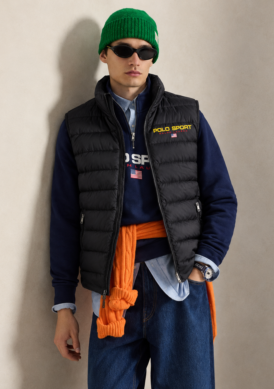Rl premium P.S Sleeveless  Puffer Jacket  (Black)