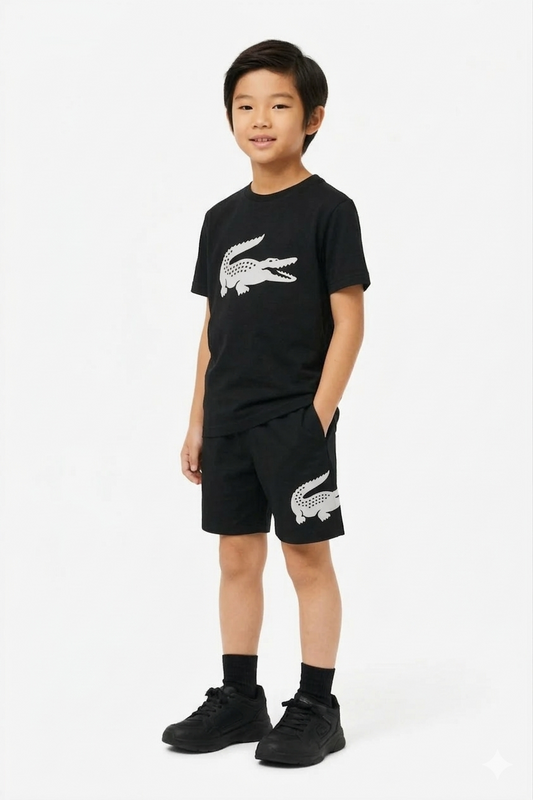 Premium Cotton Twin-Set - White Logo  (Black) 04
