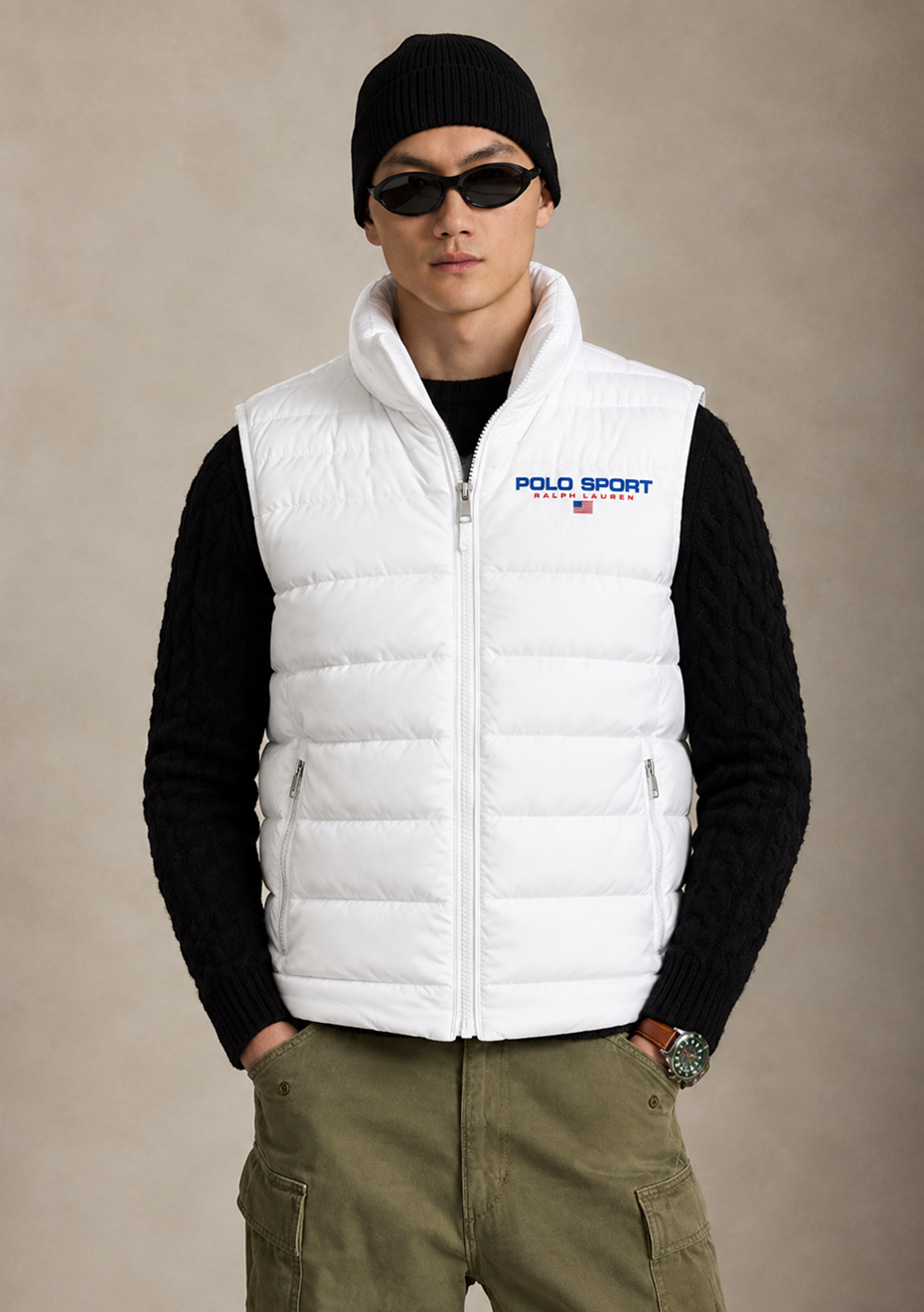 Rl premium P.S Sleeveless  Puffer Jacket  (White)