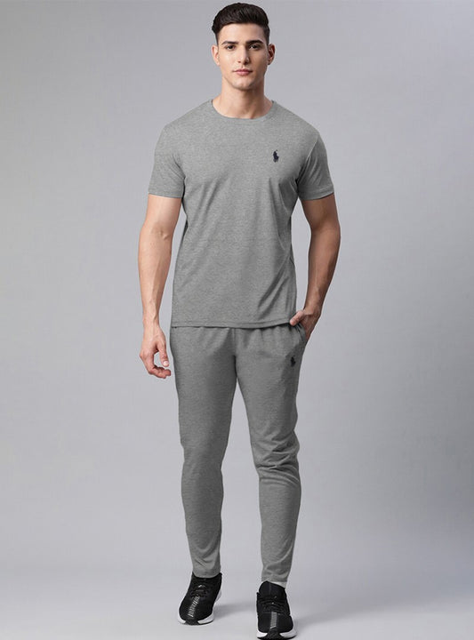 RL Premium Cotton  Tracksuit  (H.Grey)    (Shirt & Trouser)