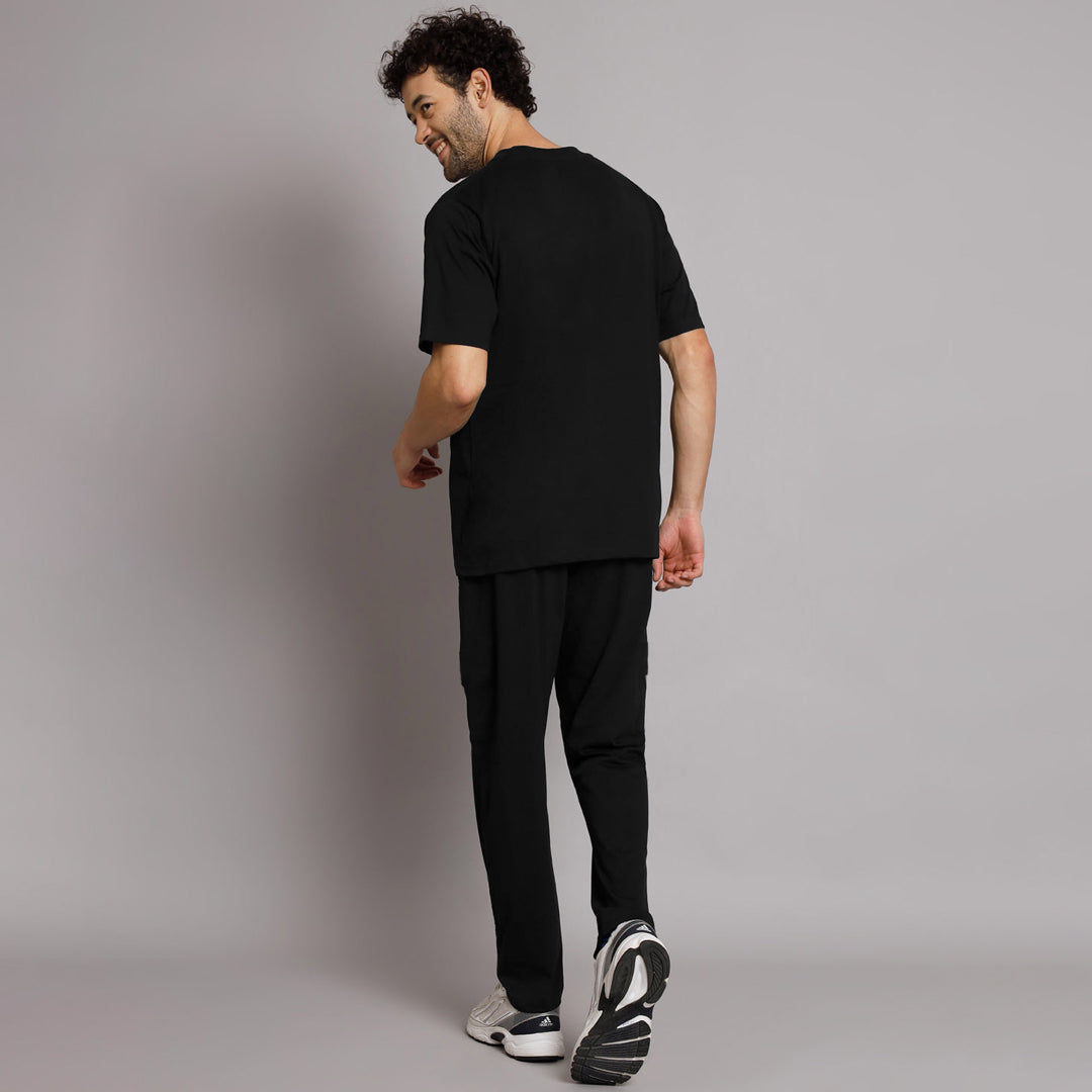 RL Premium Cotton Tracksuit  (Black)    (Shirt & Trouser)