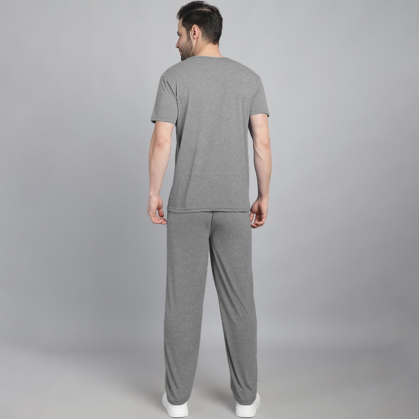 T.M.H Premium Cotton  Tracksuit  (Grey)     (Shirt & Trouser)