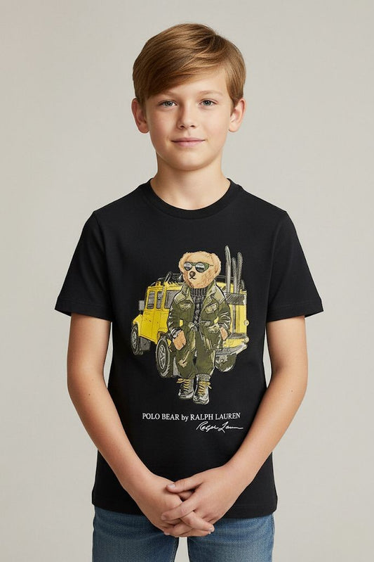 Kids Premium Cotton T-Shirt (Black) 24