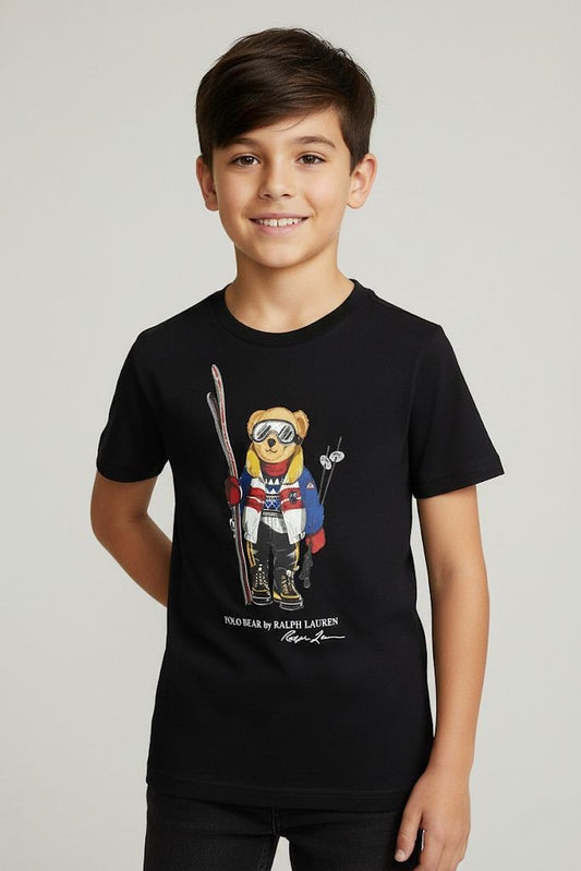 Kids Premium Cotton T-Shirt (Black) 23