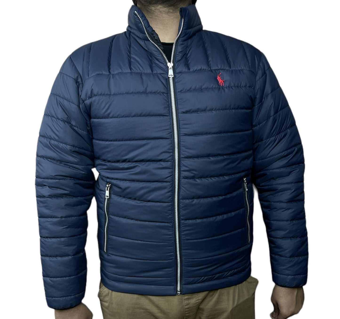 Rl Premium Puffer Jacket Full Sleeves (Small Pony) Blue