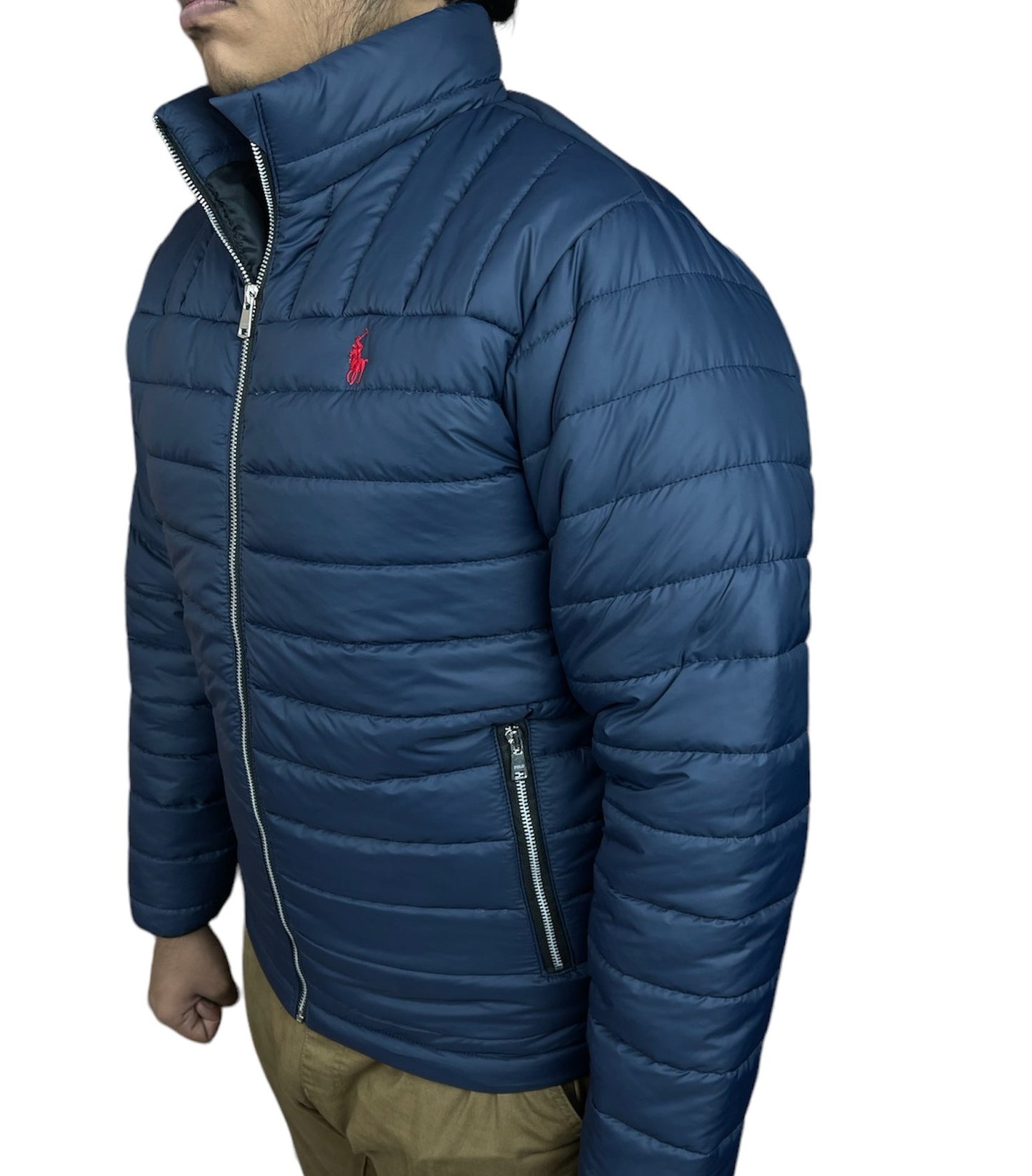 Rl Premium Puffer Jacket Full Sleeves (Small Pony) Blue