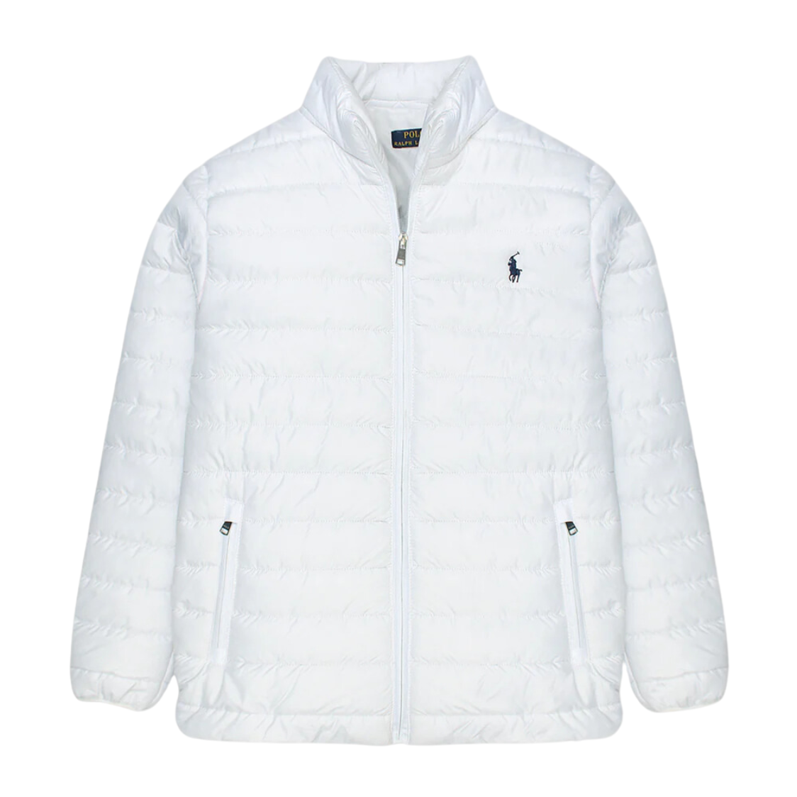 R.l Puffer Jacket Full Sleeves (Small Pony) White