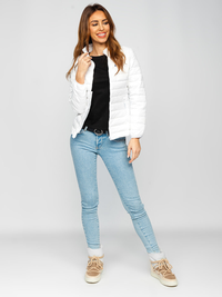R.l Puffer Jacket Full Sleeves (Small Pony) White  -   W
