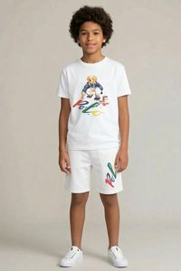 Premium Cotton Twin-Set  (White) 01