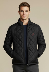 Rl Puffer Jacket Full Sleeves (Diamond Cut) (Small Pony) Black