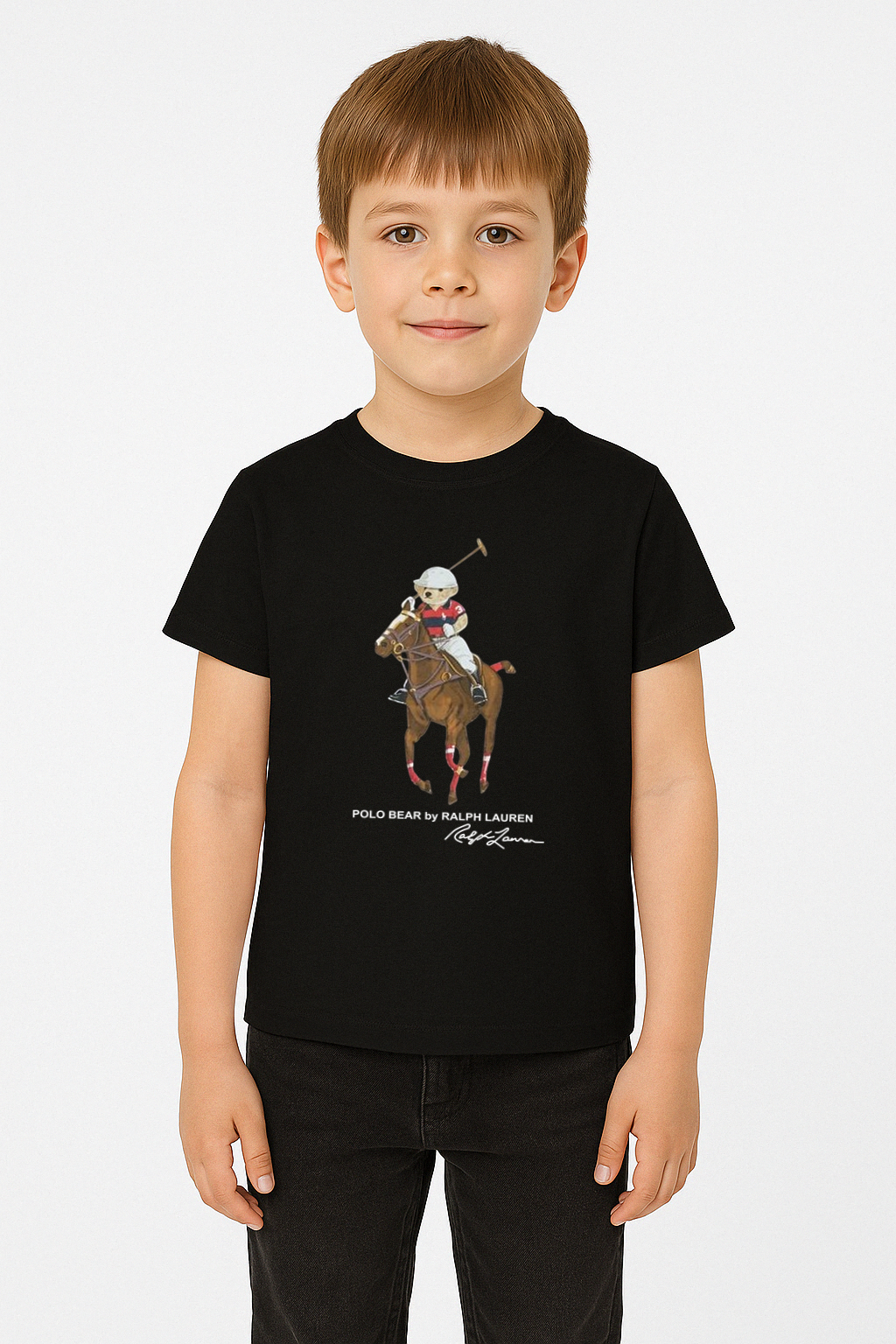Kids Premium Cotton T-Shirt (Black) 37