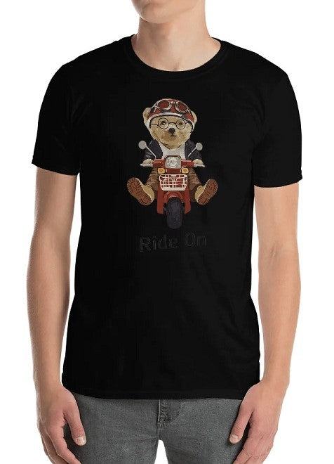 Rl Premium T-Shirt (Bear on Bike)  Black