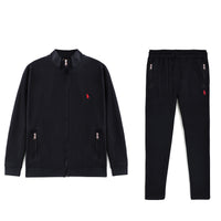 R.L Premium Small Pony Cotton Fleece Tracksuit  (Black)