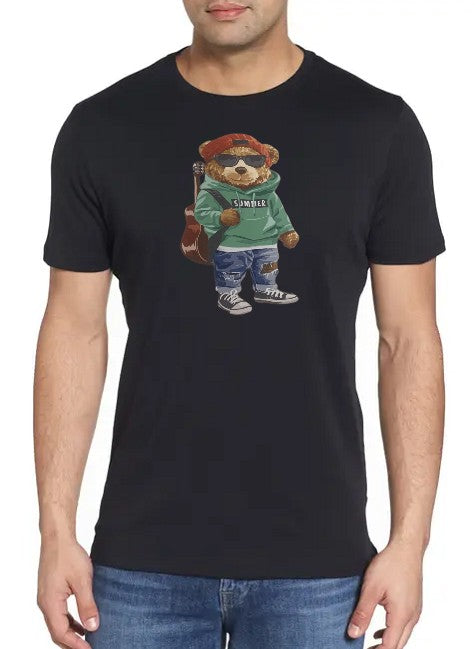 Rl Premium T-Shirt (Bear with Guitar) Black