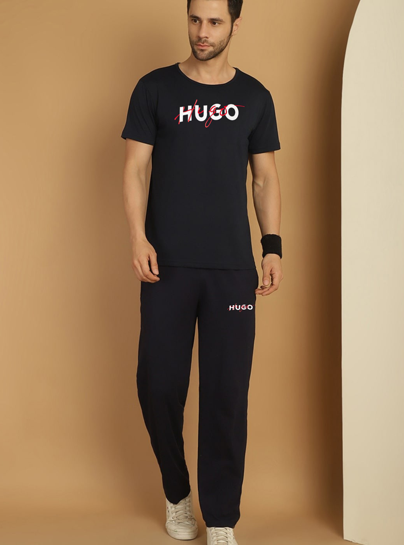 H.G  Premium Cotton Tracksuit-01 (Black) (Shirt & Trouser)