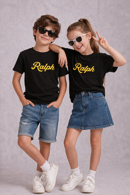 Kids Premium Cotton T-Shirt (Black) 42