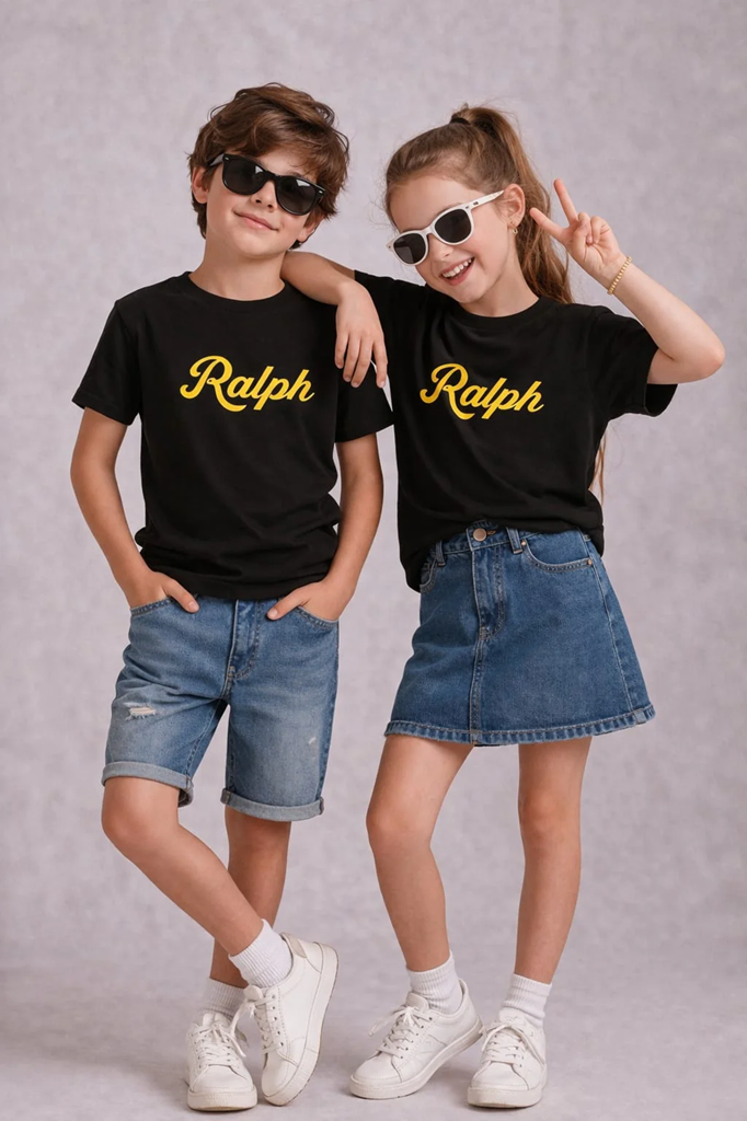 Kids Premium Cotton T-Shirt (Black) 42