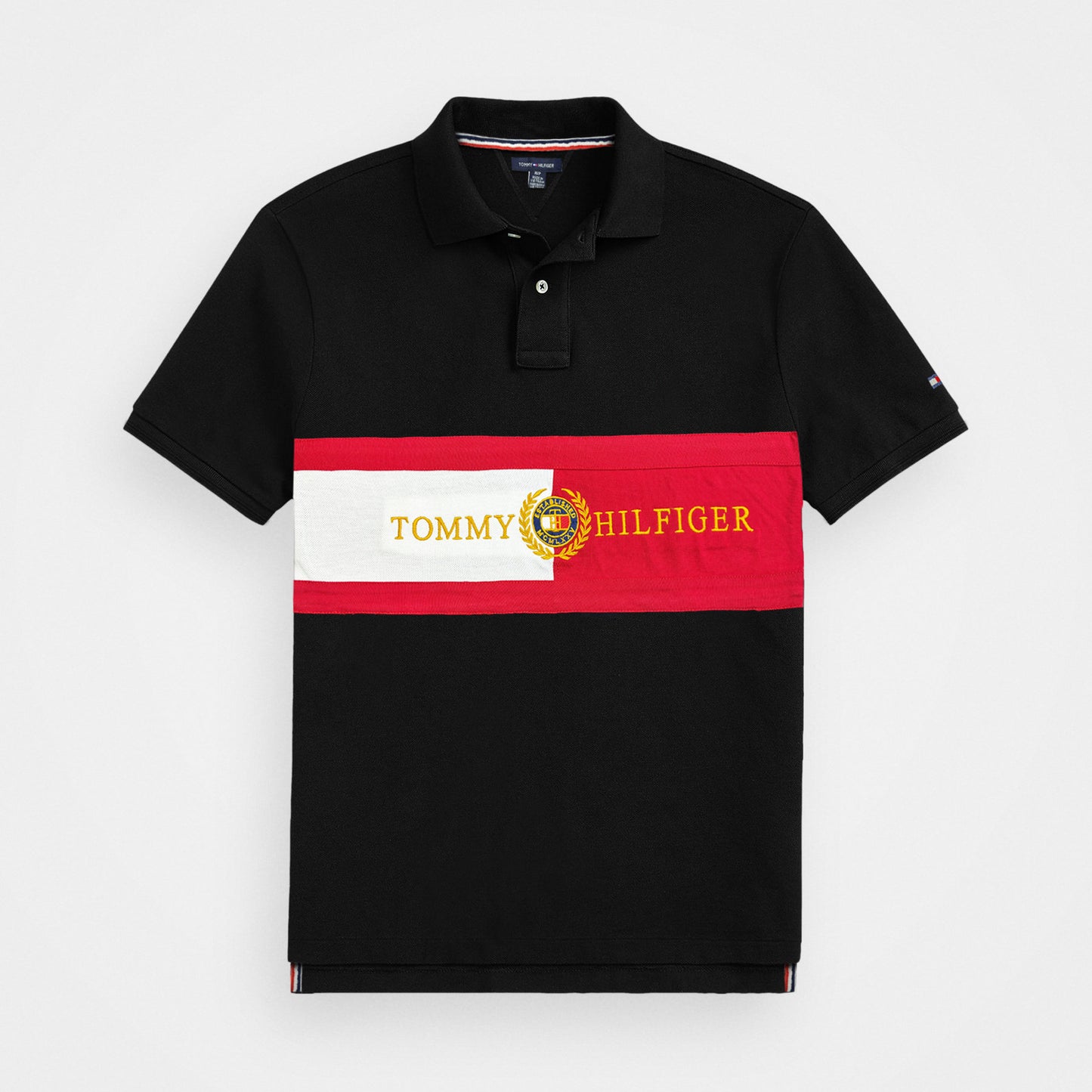 T.M.H Premium Polo Shirt With Panel (Black)