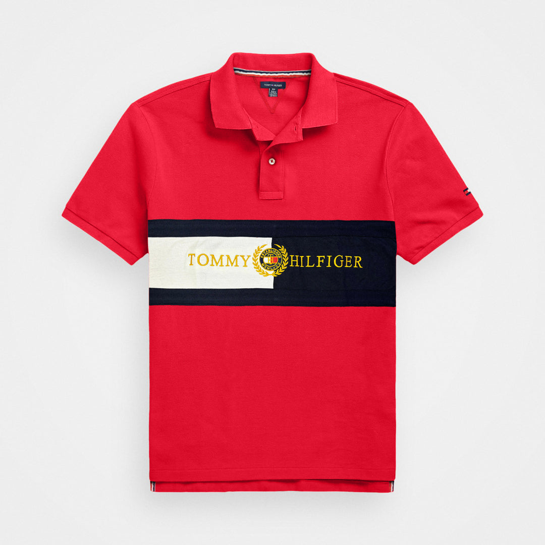 T.M.H Premium Polo Shirt With Panel (Red)