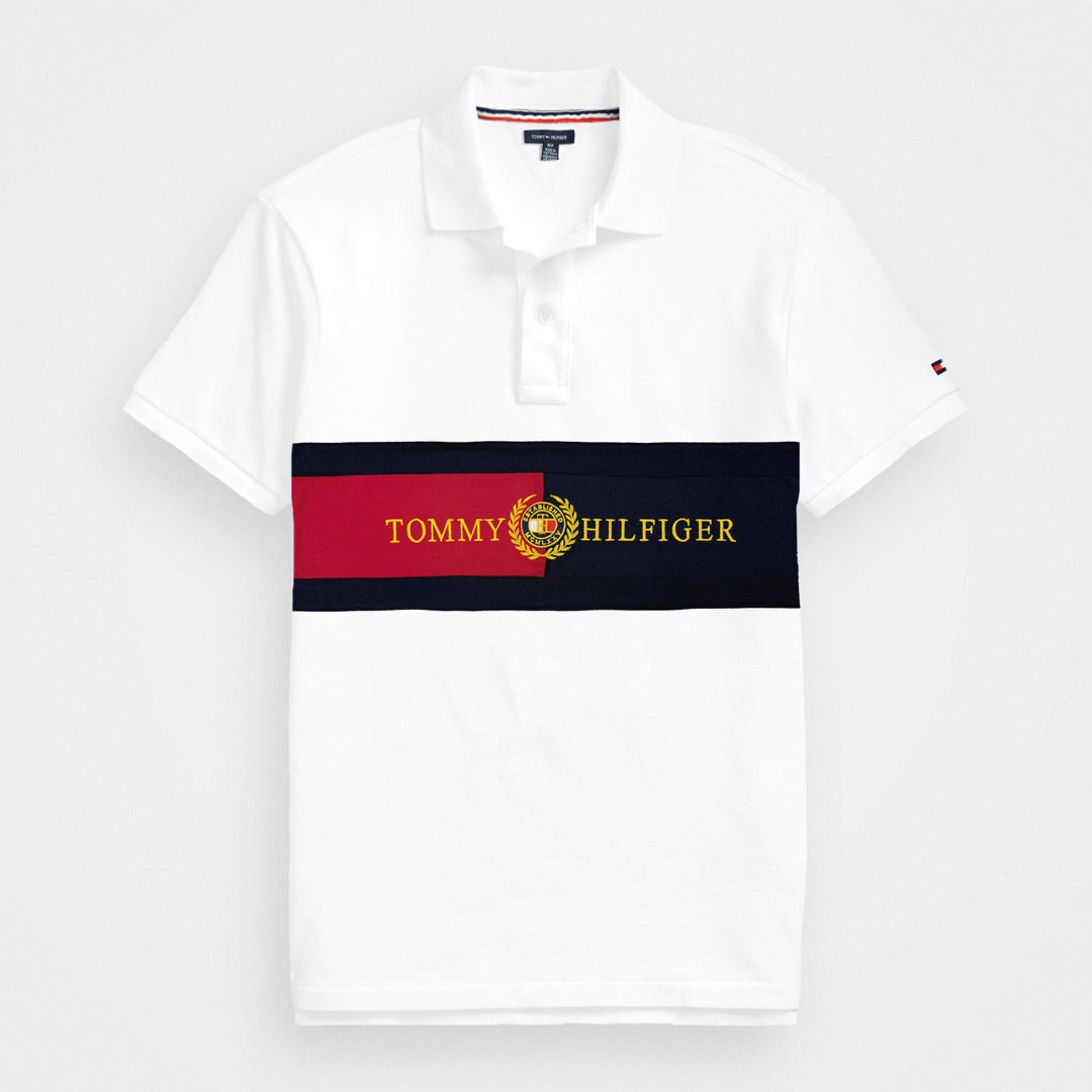 T.M.H Premium Polo Shirt With Panel (White)