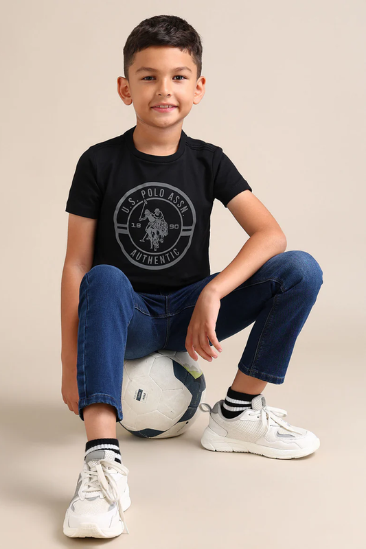 U.P Kids Premium Cotton T-Shirt (Black) 01