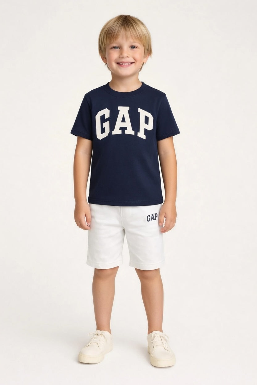 Premium Cotton Twin-Set  (Navy & White) 08