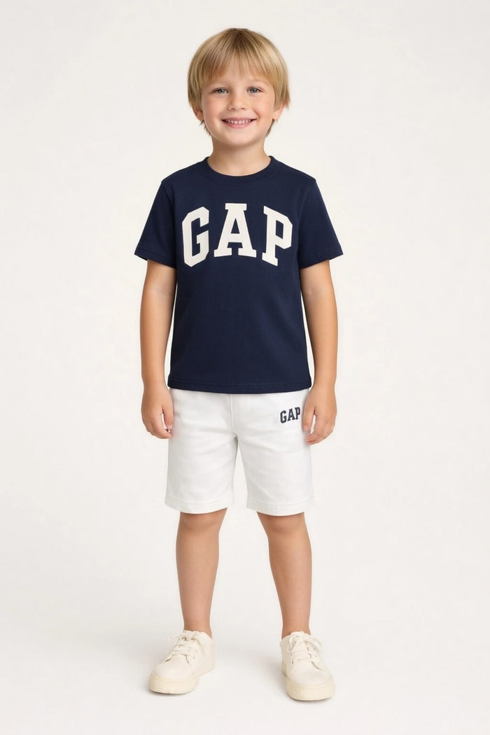 Premium Cotton Twin-Set  (Navy & White) 08
