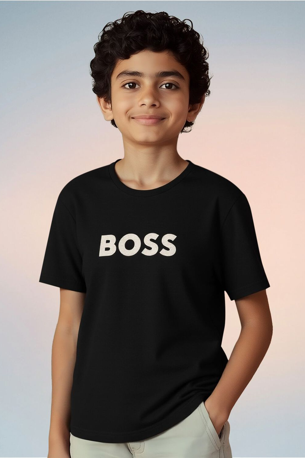 Kids Premium Cotton T-Shirt (Black) 10