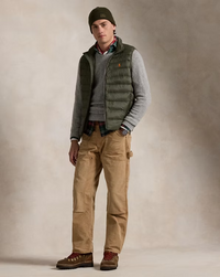 Rl premium Small Pony Sleeveless  Puffer Jacket (olive)