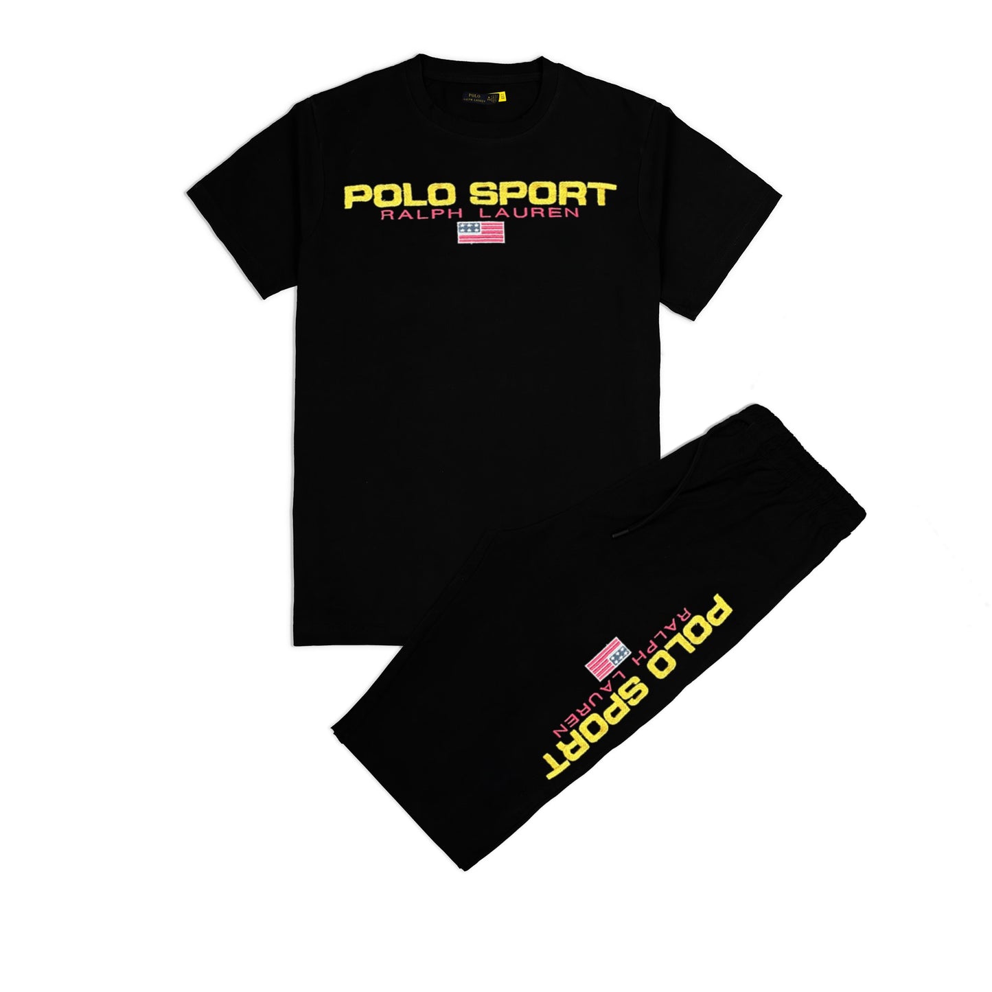 RL P Sport Premium Cotton Tracksuit  (Black)    (Shirt & Trouser)