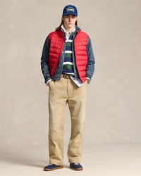 Rl premium Small Pony Sleeveless  Puffer Jacket (Red)