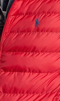 Rl premium Small Pony Sleeveless  Puffer Jacket (Red)