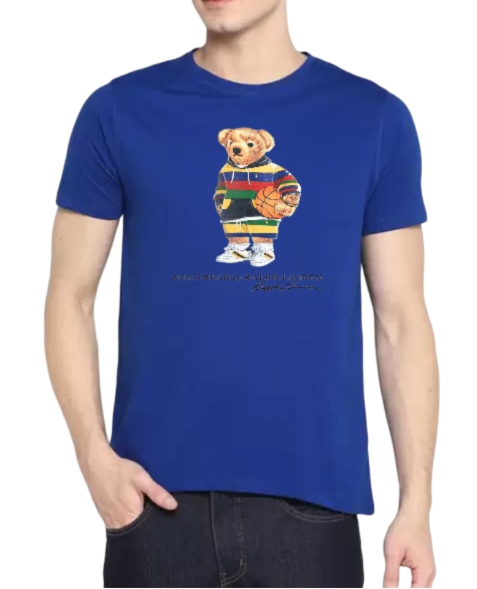 Rl Premium T-Shirt (Ball With Bear) Royal Blue