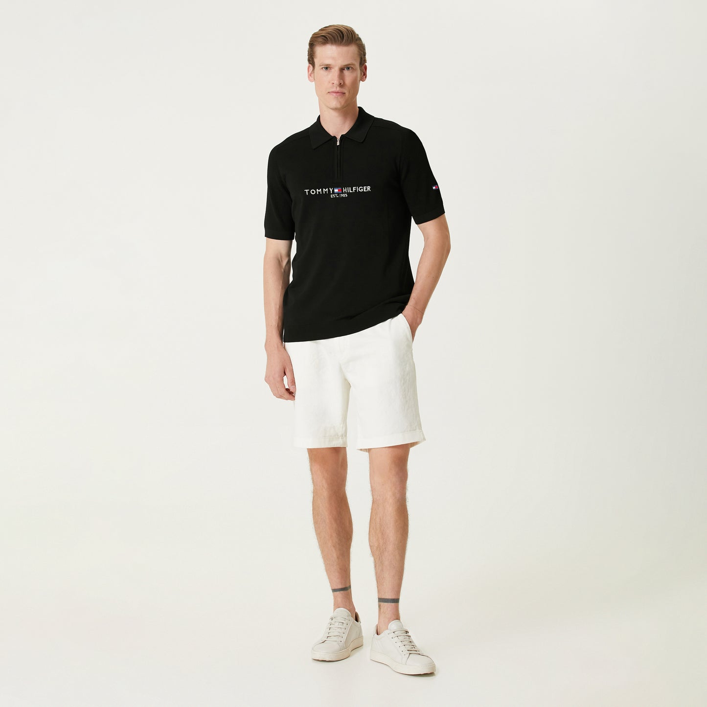 T.M.H Premium Polo Shirt With Zip (Black)