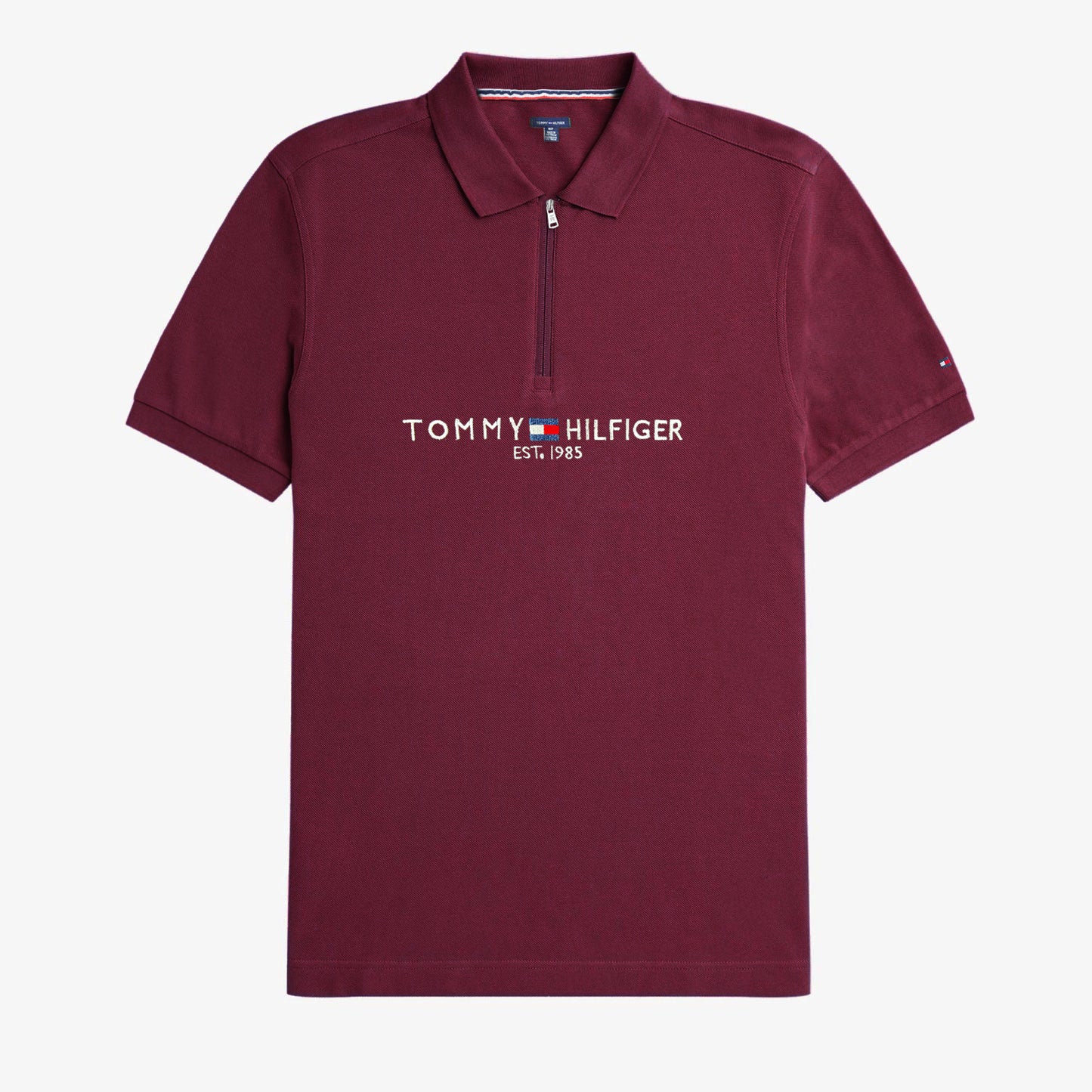 T.M.H Premium Polo Shirt With Zip (Meroon)