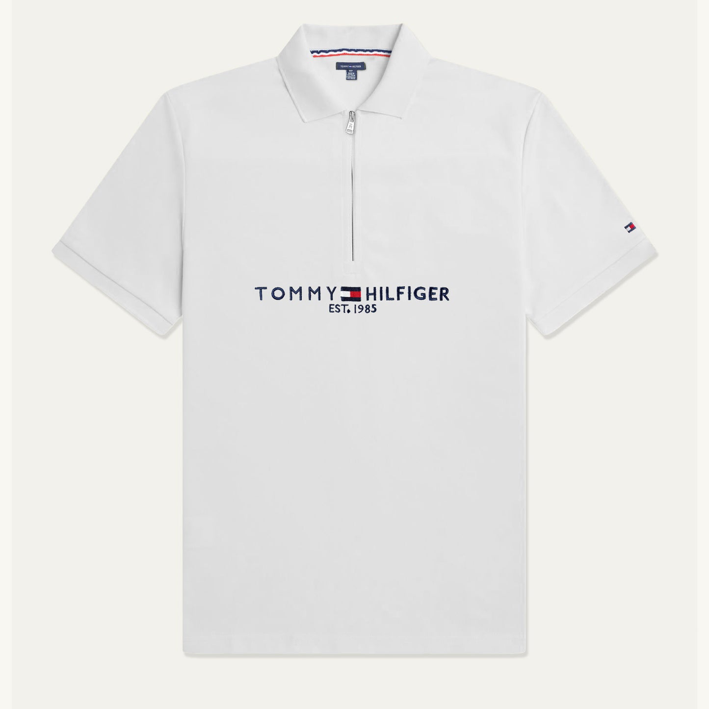 T.M.H Premium Polo Shirt With Zip (White)